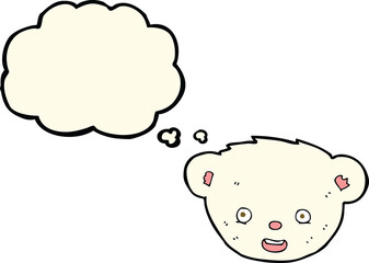 cartoon polar bear face with thought bubble