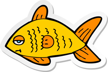 sticker of a cartoon funny fish