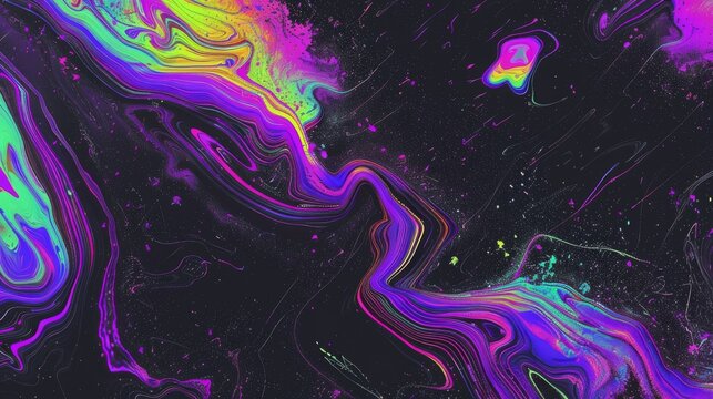abstract colorful psychedelic liquid on dark background