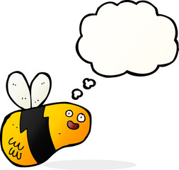 cartoon bee with thought bubble