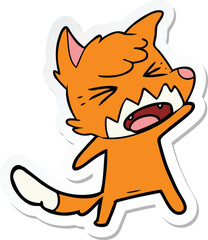 sticker of a angry cartoon fox