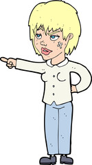 cartoon woman pointing
