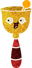 retro illustration style cartoon of a school bell