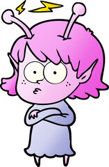 cartoon alien girl
