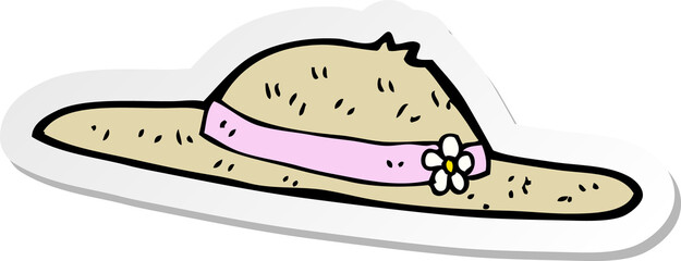 sticker of a cartoon summer hat