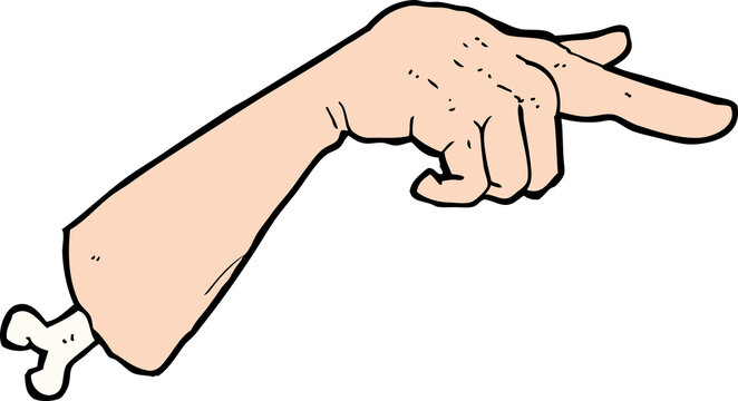 cartoon halloween pointing hand