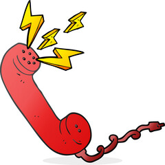 freehand drawn cartoon telephone receiver
