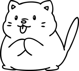 line doodle of a cute little cat