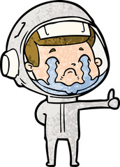 cartoon crying astronaut