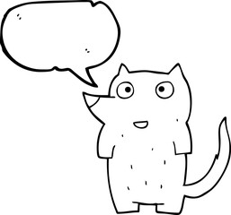 freehand drawn speech bubble cartoon dog