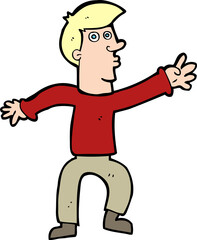 cartoon reaching man