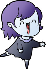 cute cartoon happy vampire girl