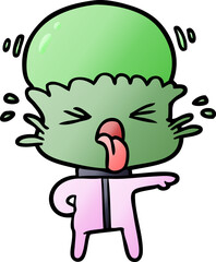 weird cartoon alien pointing