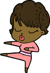 cartoon woman with eyes shut