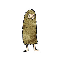 cartoon hairy monster man