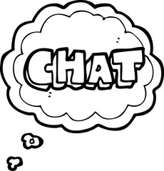 freehand drawn thought bubble cartoon chat symbol