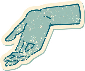 iconic distressed sticker tattoo style image of a hand