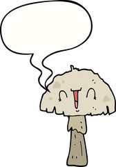 cartoon mushroom with speech bubble
