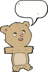 cartoon teddy bear with speech bubble