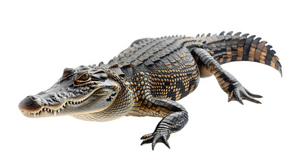 Fototapeta premium Angry alligator isolated on transparent background