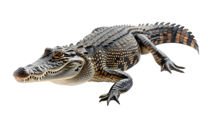 Angry alligator isolated on transparent background