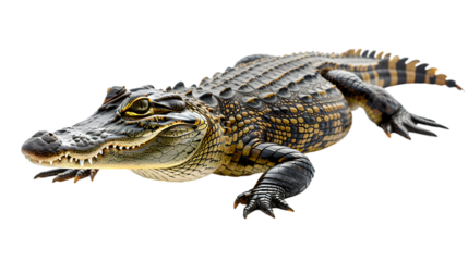 Angry alligator isolated on transparent background