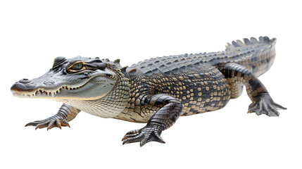Angry alligator isolated on transparent background