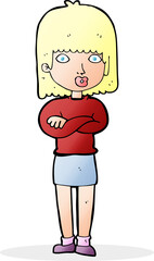 cartoon impatient woman