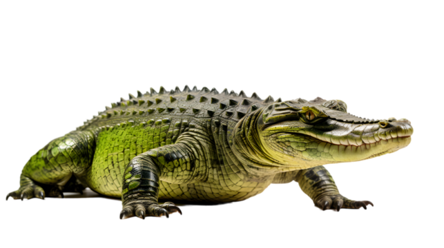 Angry alligator isolated on transparent background