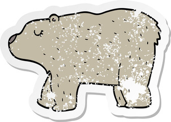 distressed sticker of a cartoon bear
