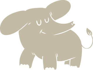 flat color style cartoon elephant