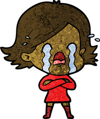 cartoon woman crying