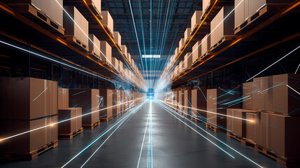 Internet technology distribution warehouse - obrazy, fototapety, plakaty