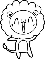 happy cartoon lion