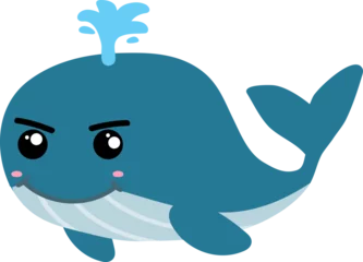 Kussenhoes cute whale cartoon, sea animal © titima157