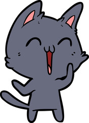 happy cartoon cat