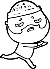 cartoon worried man with beard