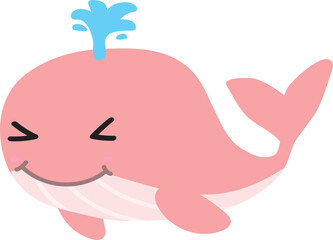 cute whale cartoon, sea animal