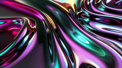abstract rainbow chrome liquid background