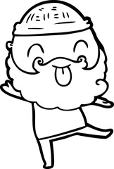 dancing man with beard sticking out tongue