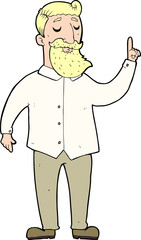 cartoon bearded man with idea