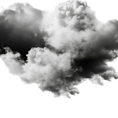 a Cloudscape soft ozone cut out black, Isolated on transparent PNG background, Generative ai