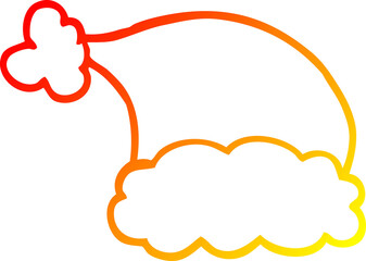 warm gradient line drawing of a cartoon elf hat