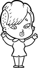cartoon surprised girl