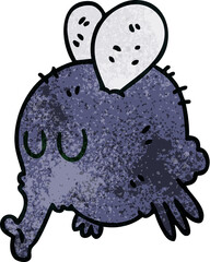 hand drawn quirky cartoon fly