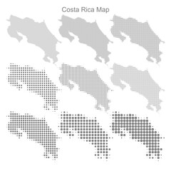 Fototapeta na wymiar Costa Rica Dotted map in different dot sizes