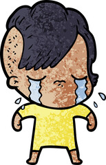 Obraz premium cartoon crying girl