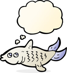 cartoon fish with thought bubble