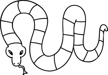 line drawing quirky cartoon snake