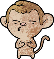 cartoon suspicious monkey
